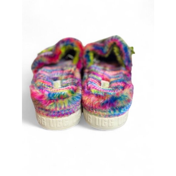 UGG Women's Fluffita Pixelate Slippers Size: 8 Tie-Dye Neon Platform Slide Fuzzy - Picture 5 of 6